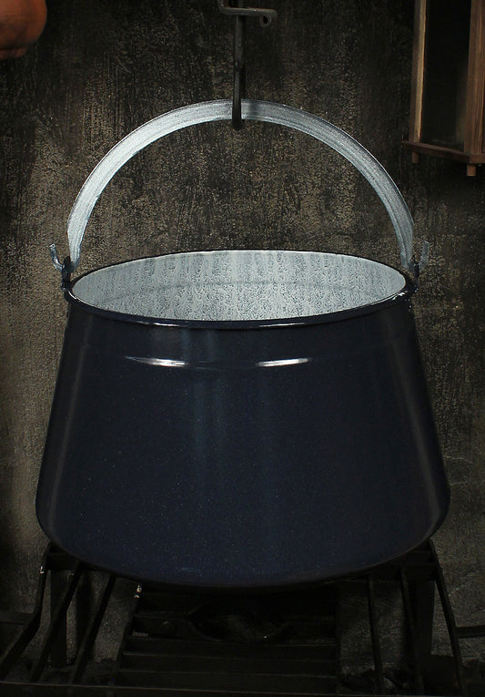 Emailliert Fischkessel 30L Schwarz/Silber