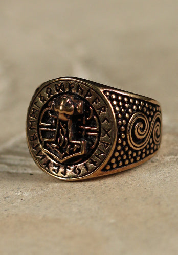 Viking Ring Donar Futhark Bronze