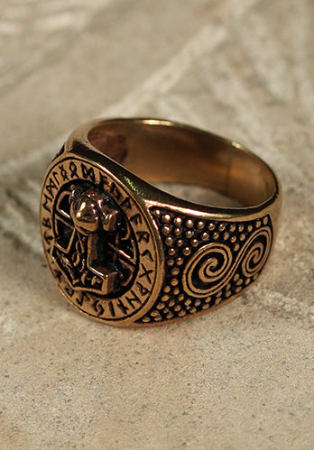 Viking Ring Donar Futhark Bronze