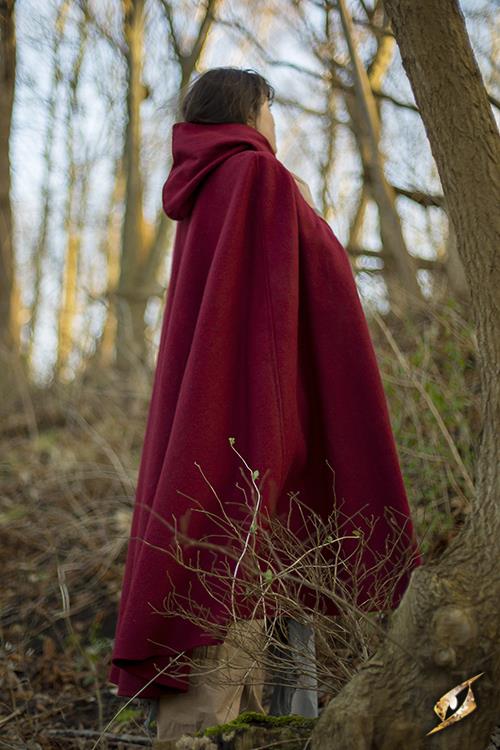 Wool Cape Dark Red