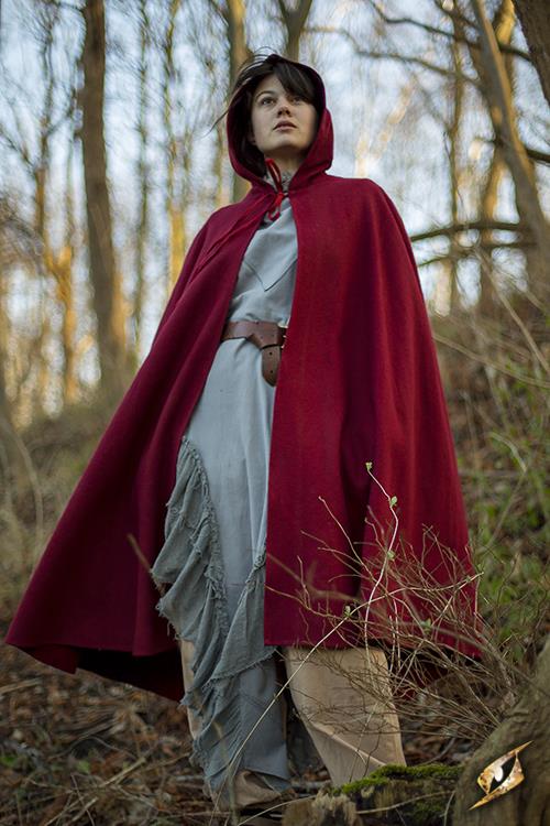 Wool Cape Dark Red