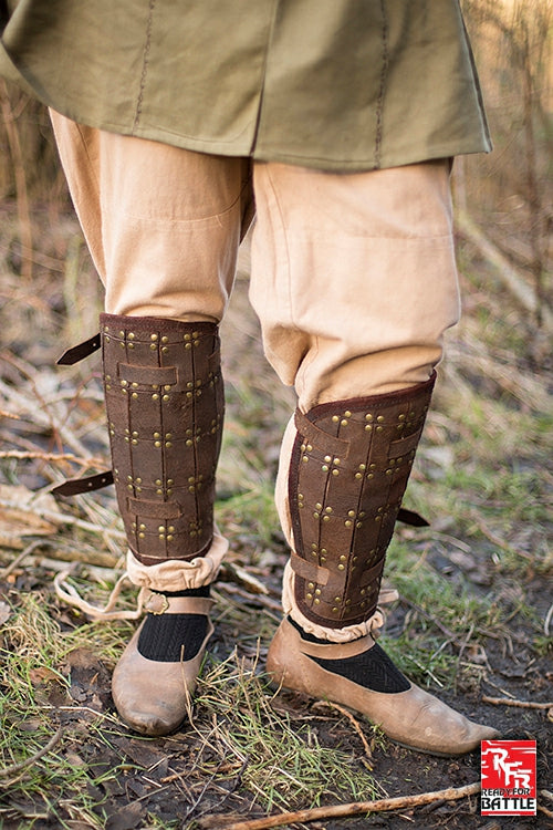 Ready for Battle Greaves Fighter Brown