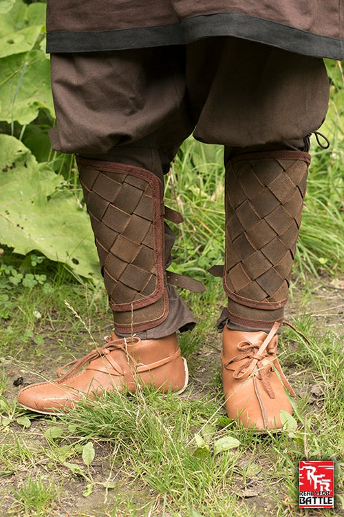 Ready for Battle Greaves Viking Brown