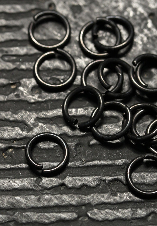 Kettenringe Edelstahl 6,5mm, schwarz