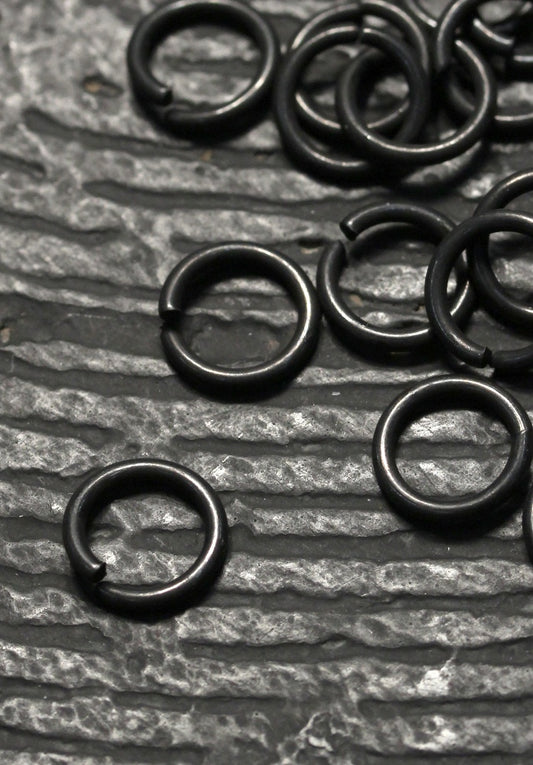 Kettenringe Edelstahl 8mm, schwarz