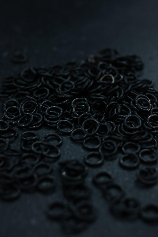 Kettenringe Edelstahl 5mm, schwarz