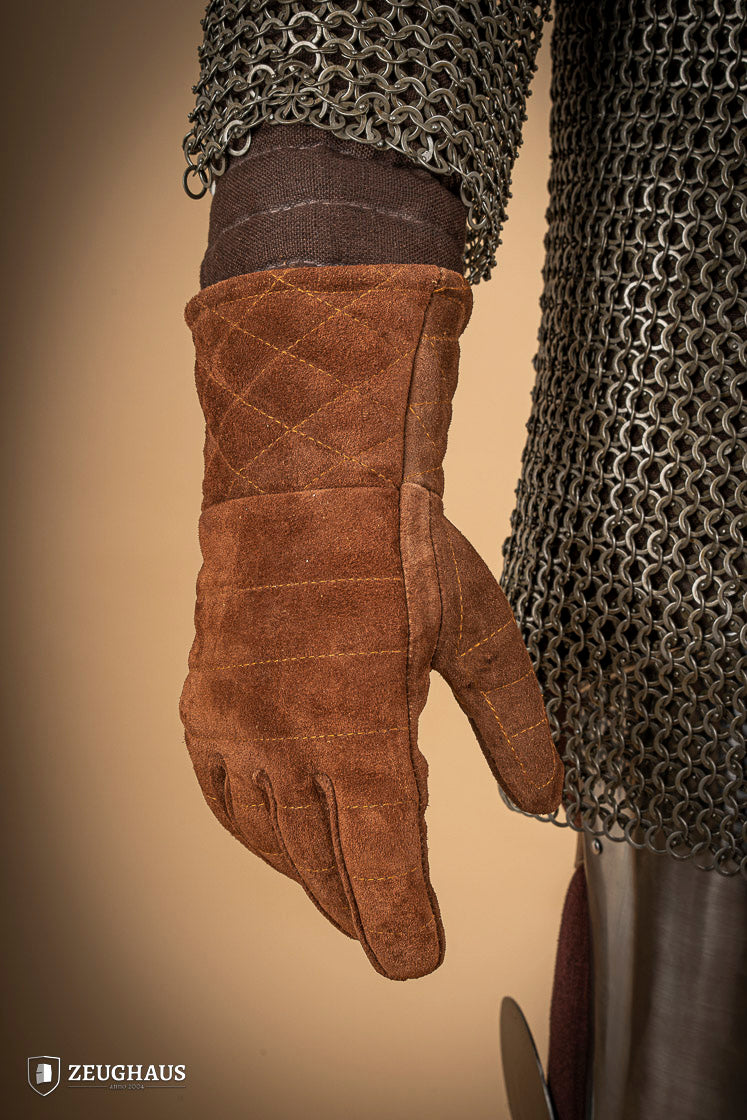 Suede Gloves for Gauntlets Brown