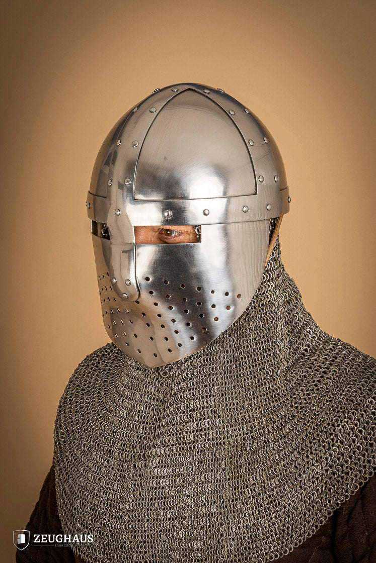 Spangenhelm mit Gesichtsplatte 1,6mm Poliert