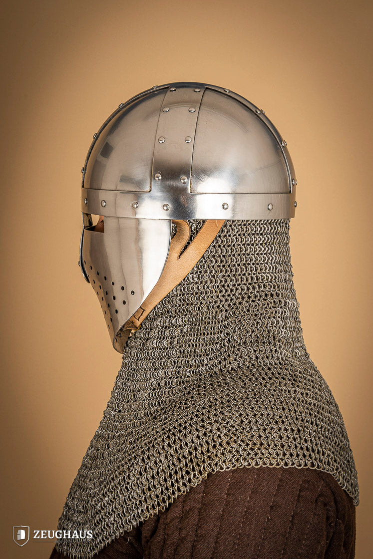 Spangenhelm mit Gesichtsplatte 1,6mm Poliert