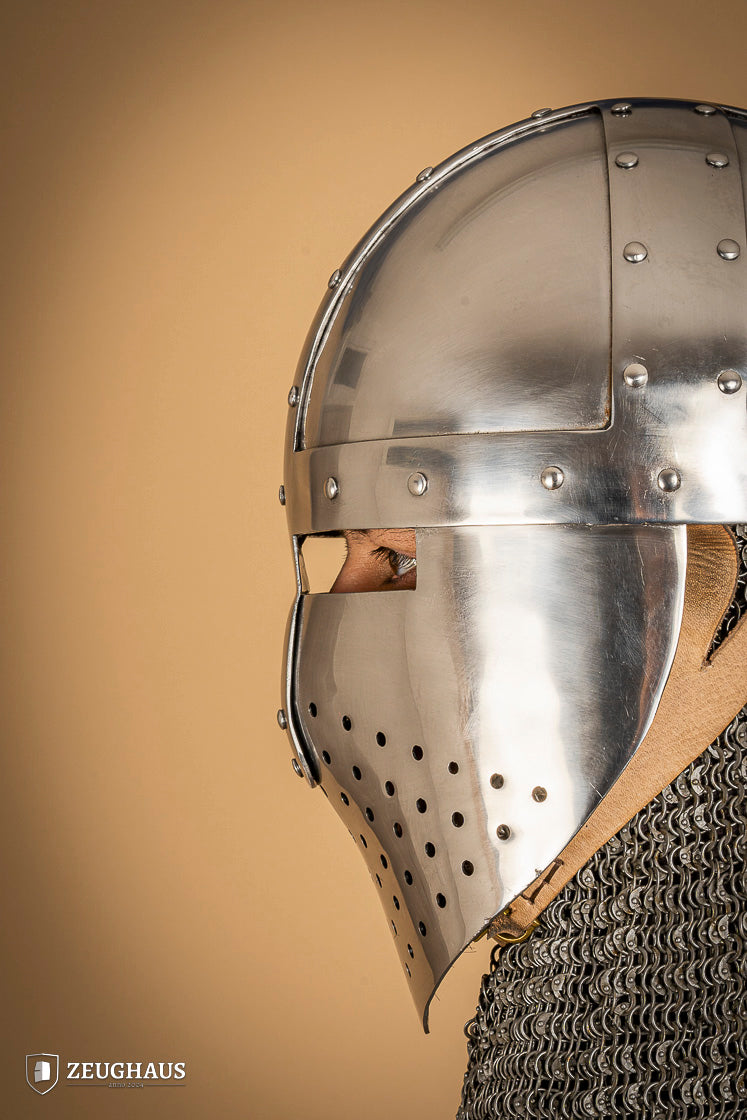 Spangenhelm mit Gesichtsplatte 1,6mm Poliert