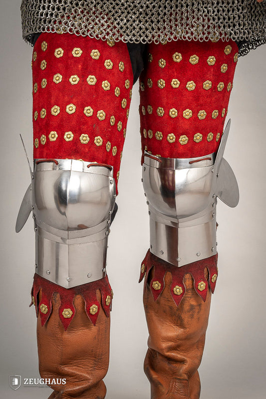 Splinted Leg Armour Suede Leather Red