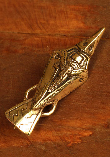 Viking Brooch Munin Bronze