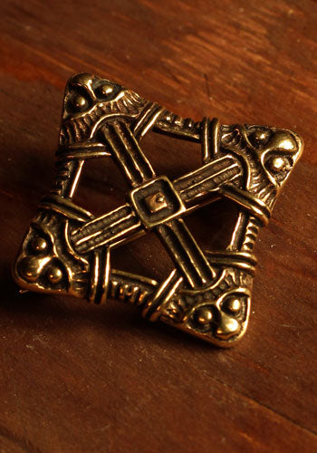 Medieval Brooch Viking Cross Bronze