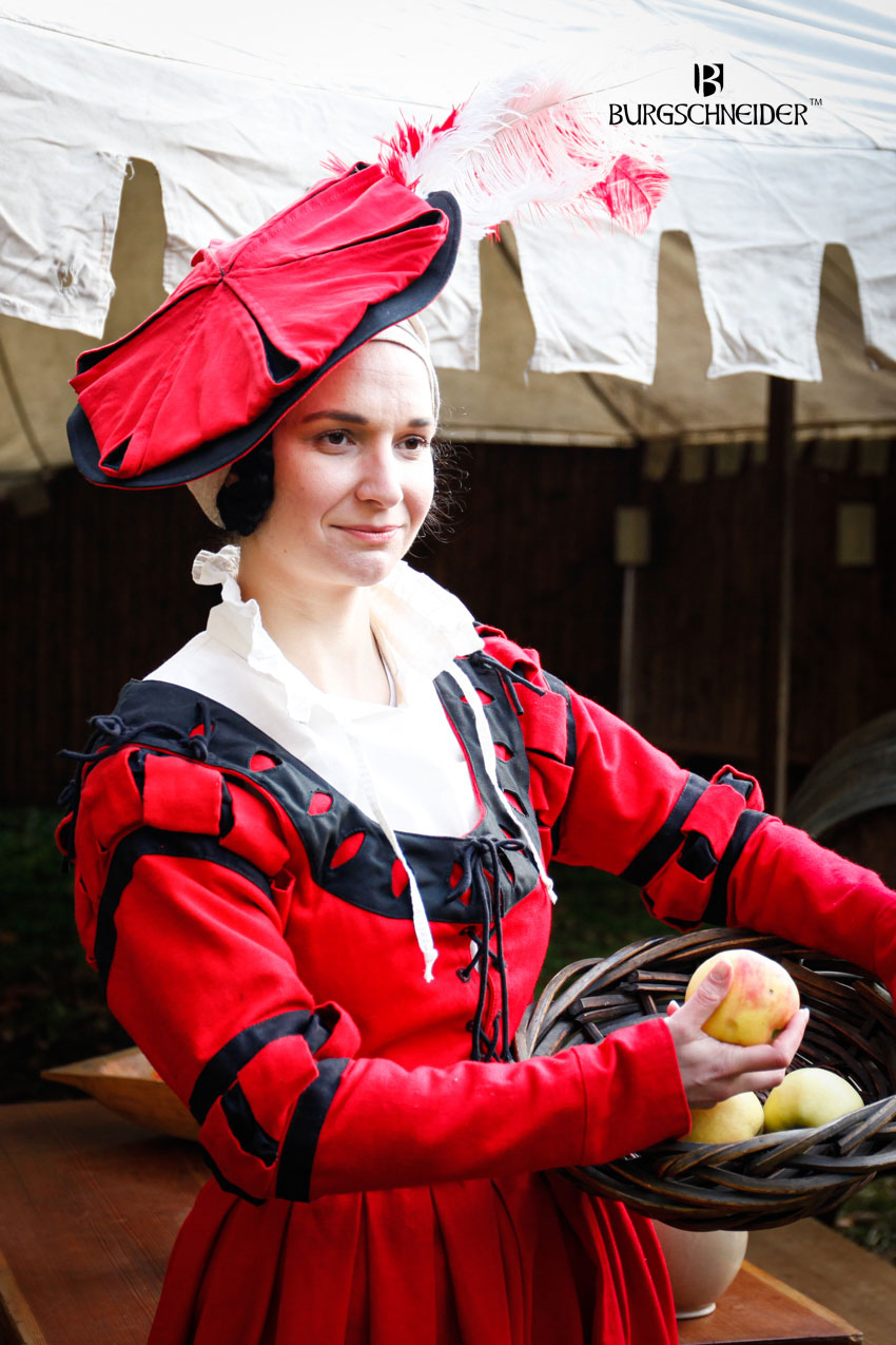 Landsknecht Ärmel Streifen Flora Rot/Schwarz 