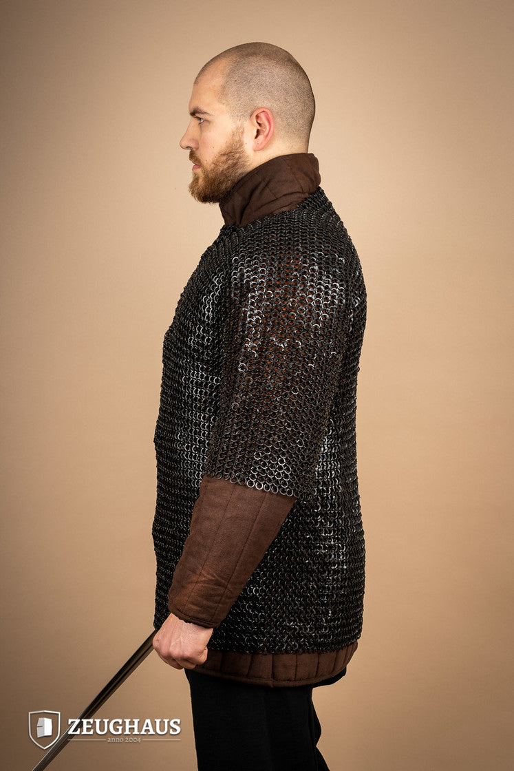 Chainmail Haubergeon Flatring Riveted 9mm Burnished