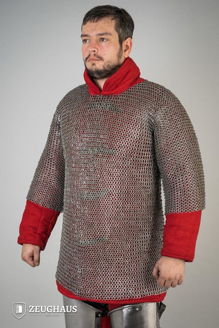 Chainmail Haubergeon Flatring Wedge Riveted 9mm Steel Oiled