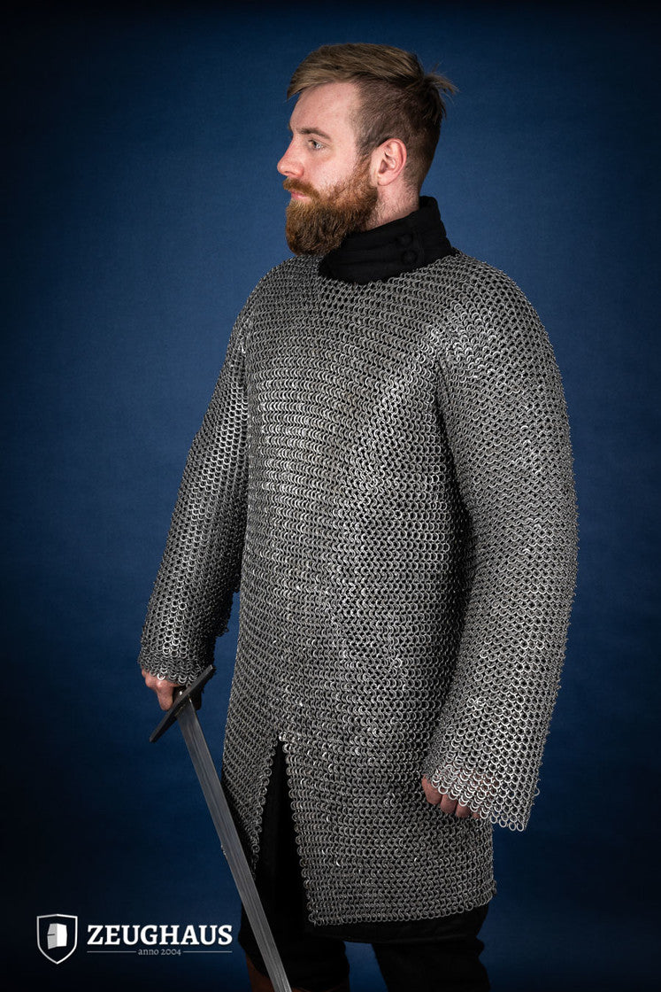 Chainmail Hauberk Flatring Riveted 9mm Steel Oiled