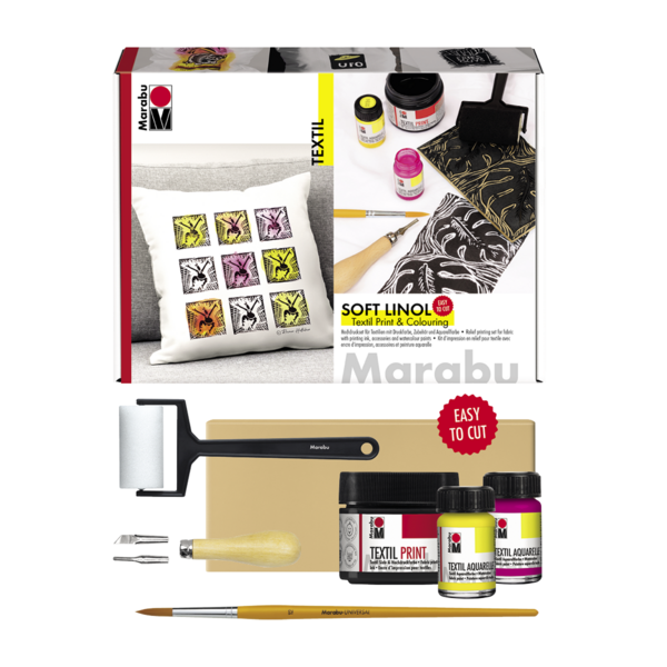 Marabu Textile Soft Linol Print & Colouring Set