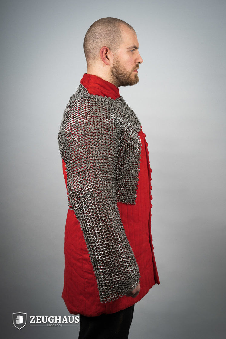 Flatring Riveted Chainmail long sleeves 9 mm geölter Stahl B-Stock