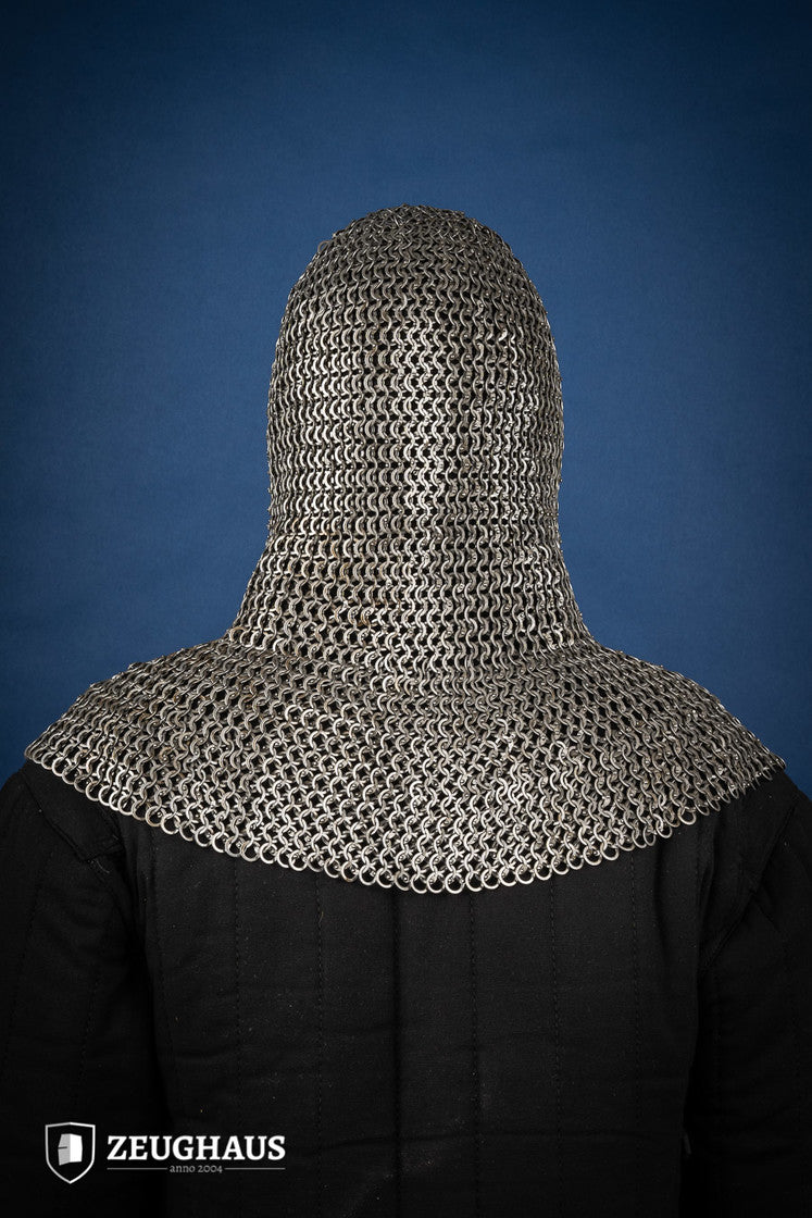 Chainmail Hood Flatring Riveted 9mm Steel Oiled