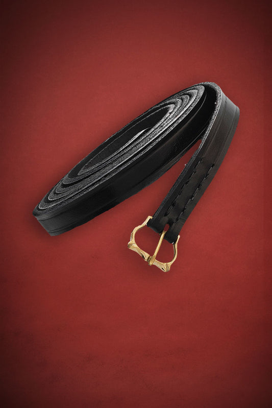 13th - 14th Century Leather Belt Black