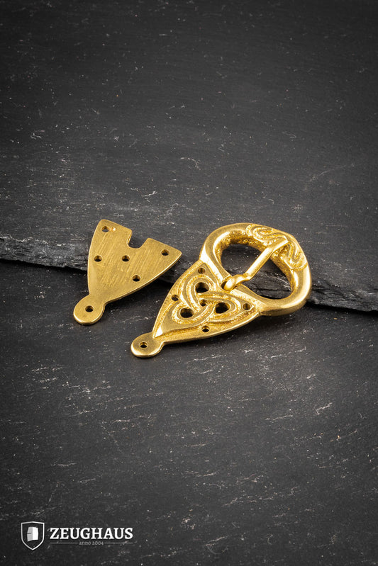 Medieval Buckle and Strap End for Straps up to 20 mm Brass B-Stock