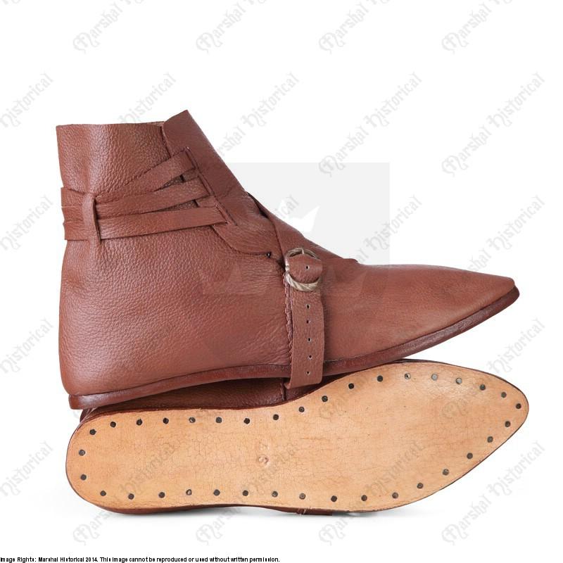 14th Cent. Northern low ankle Stiefel Braun