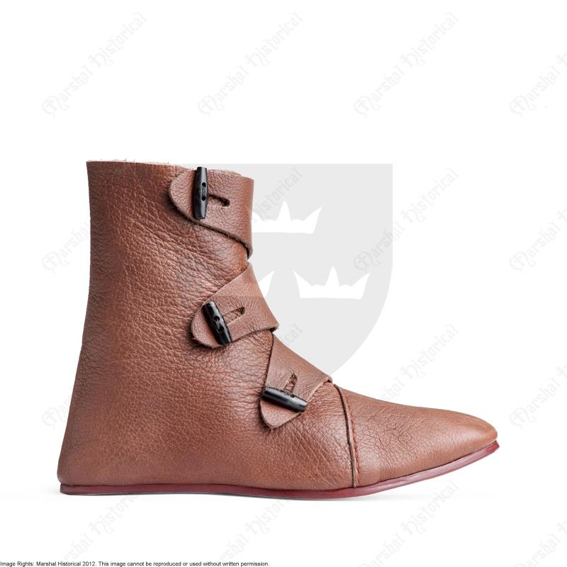 Frühmittelalterliche Wikingere Stiefel Jorvik Braun