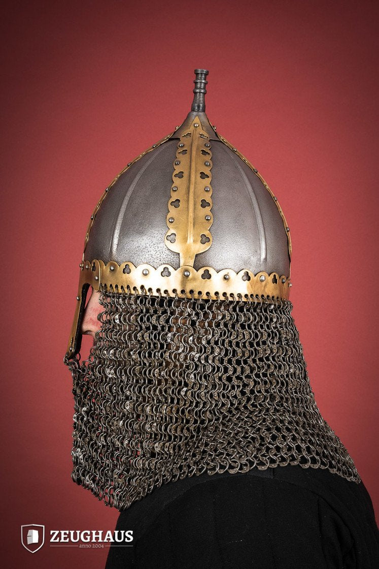 Rus Helmet with Riveted Aventail 1,6mm Antique