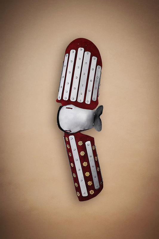 Splinted Arm Armour Suede Leather Red